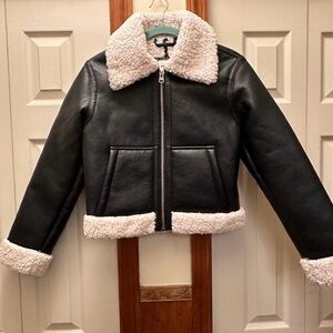 Abercrombie and Fitch Vegan Leather Shearling Jacket